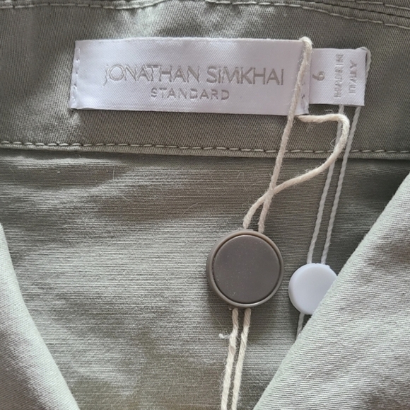 Jonathan Simkhai Maggie Twill Jacket, Size 6, Sage, NWT - Picture 13 of 16